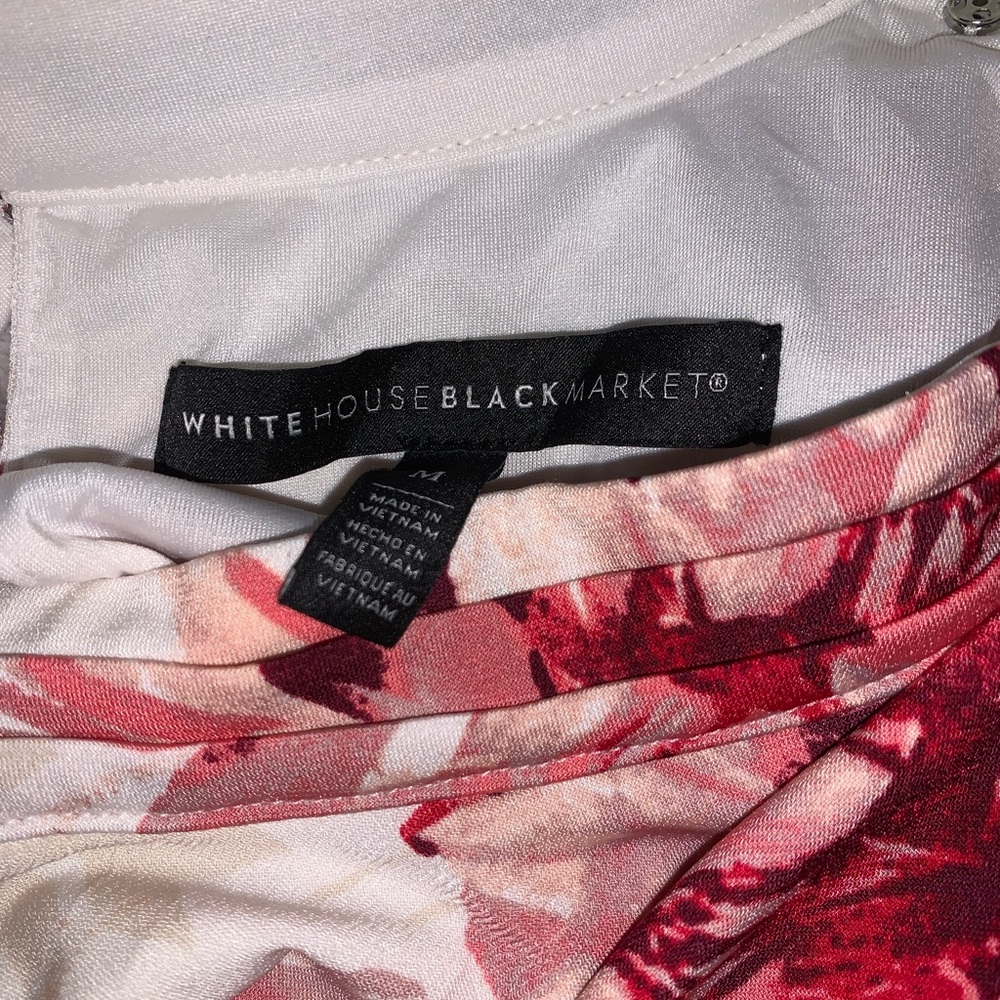 White House Black Market Floral Sleeveless Top - Black, Pink, White - Picture 6 of 6